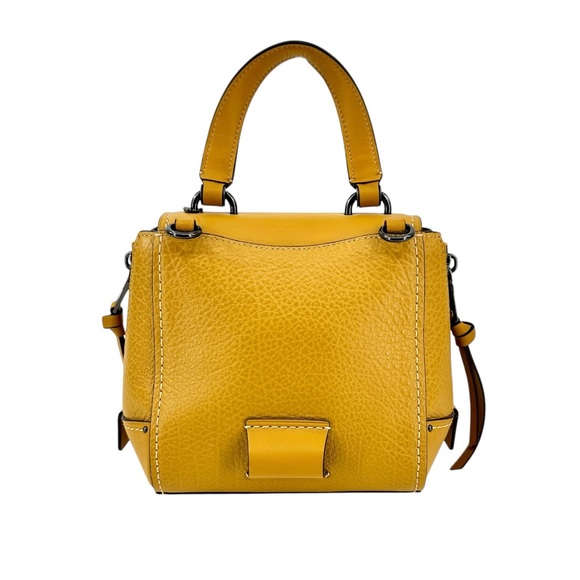 NWOT Coach Mini Faye Leather Backpack - Yellow Pebble Leather Mini Handbag - Picture 4 of 16